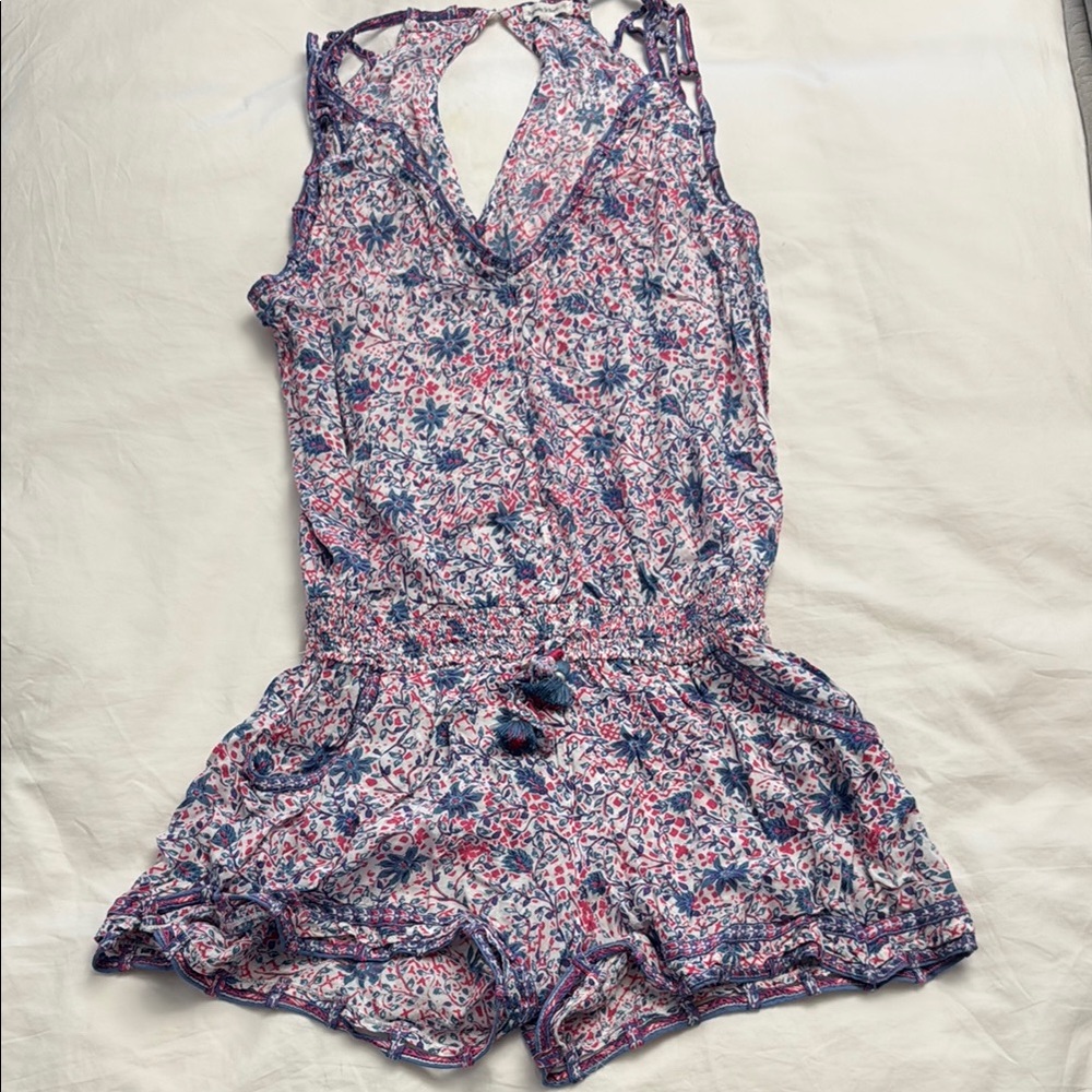Poupette St. Barth Pink and Blue Swim Coverup